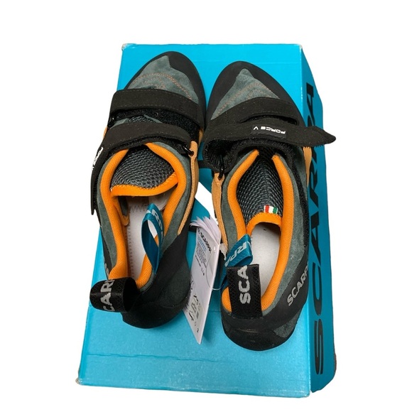 Scarpa Force V Climbing Shoes in Black and Orange - Picture 3 of 8